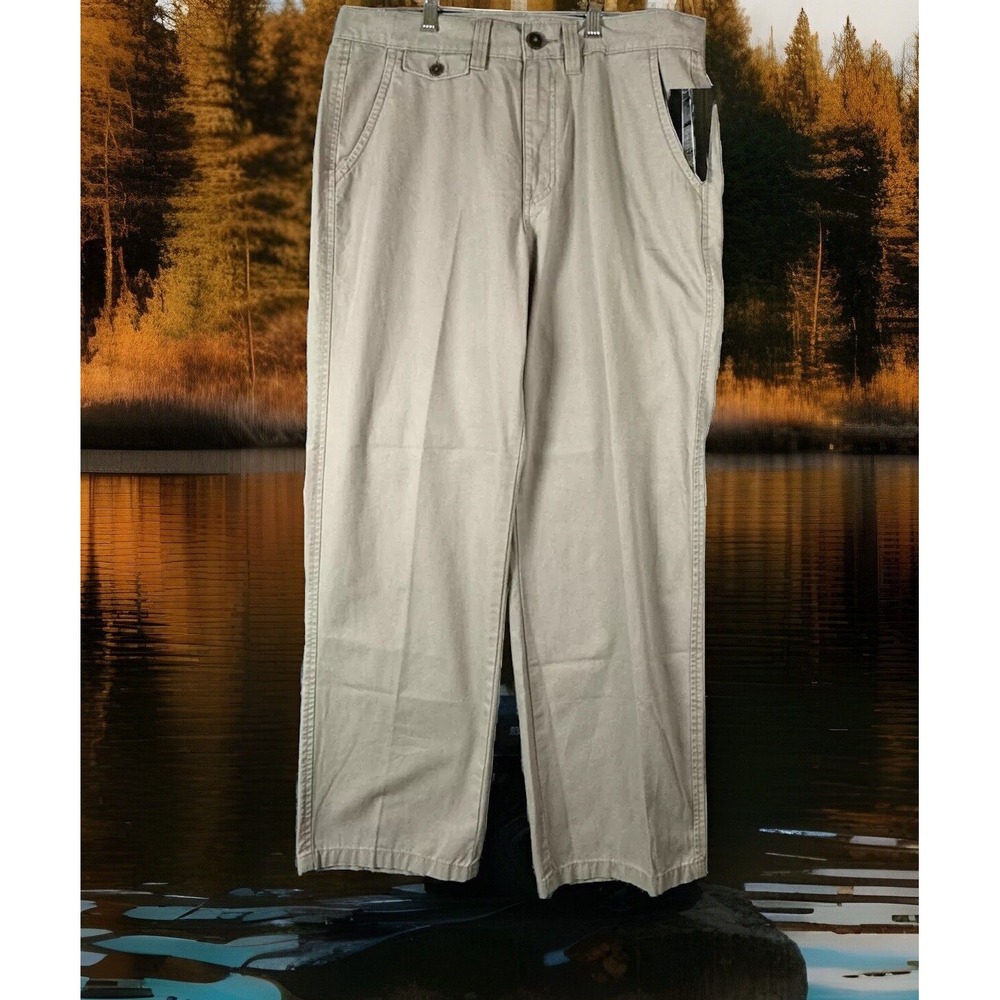 NWT Structure Mens Flat Front Pants 34x30 Botton Flap Pockets 100% Cotton